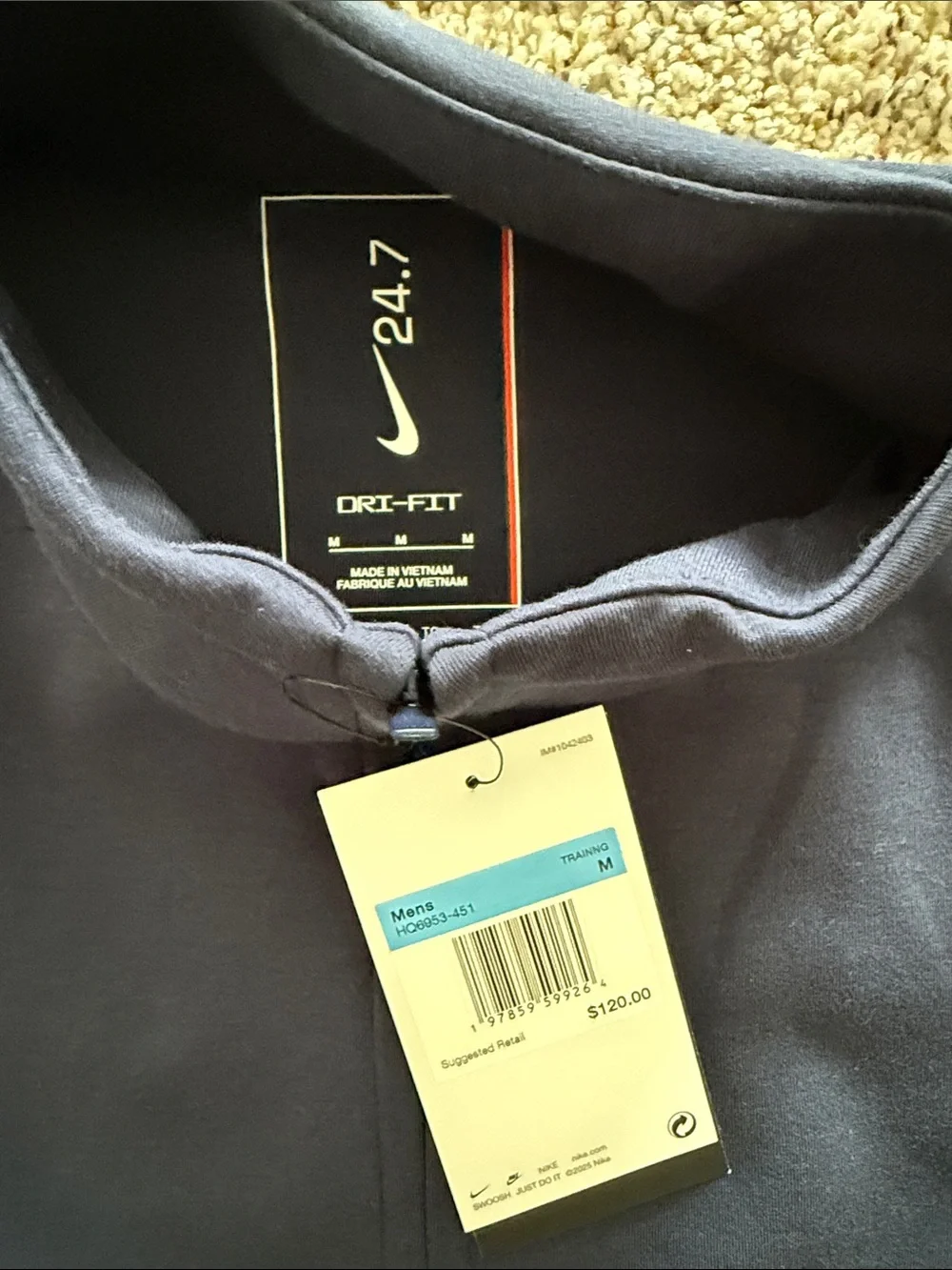 NWT Nike Men’s Quarter-Zip Pullover Sweatshirt - navy blue medium